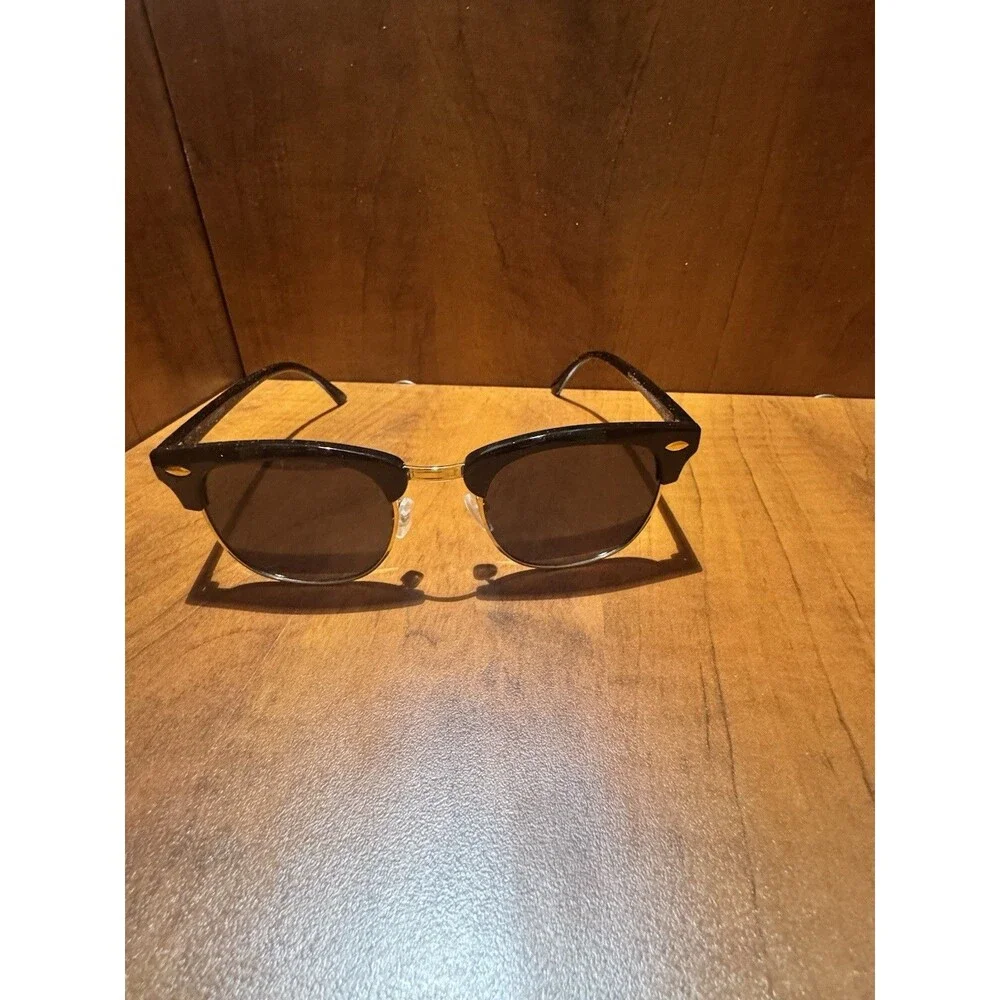 Shady Rays Oakmont CL-20 Polarized Clubmaster Sunglasses Black Frame Brown Lens